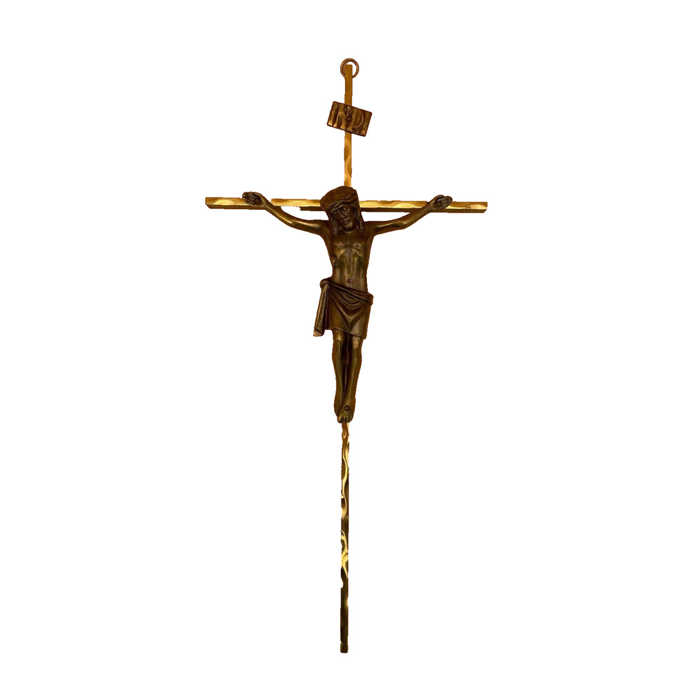 Beautiful, Vintage, Simple & Elegant Brass Crucifix Jesus - INRI - Pre-owned